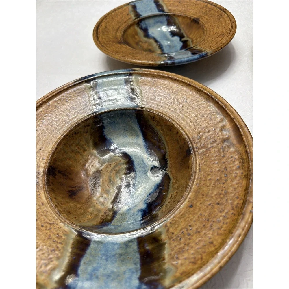 2 Pottery Bowls 9.25